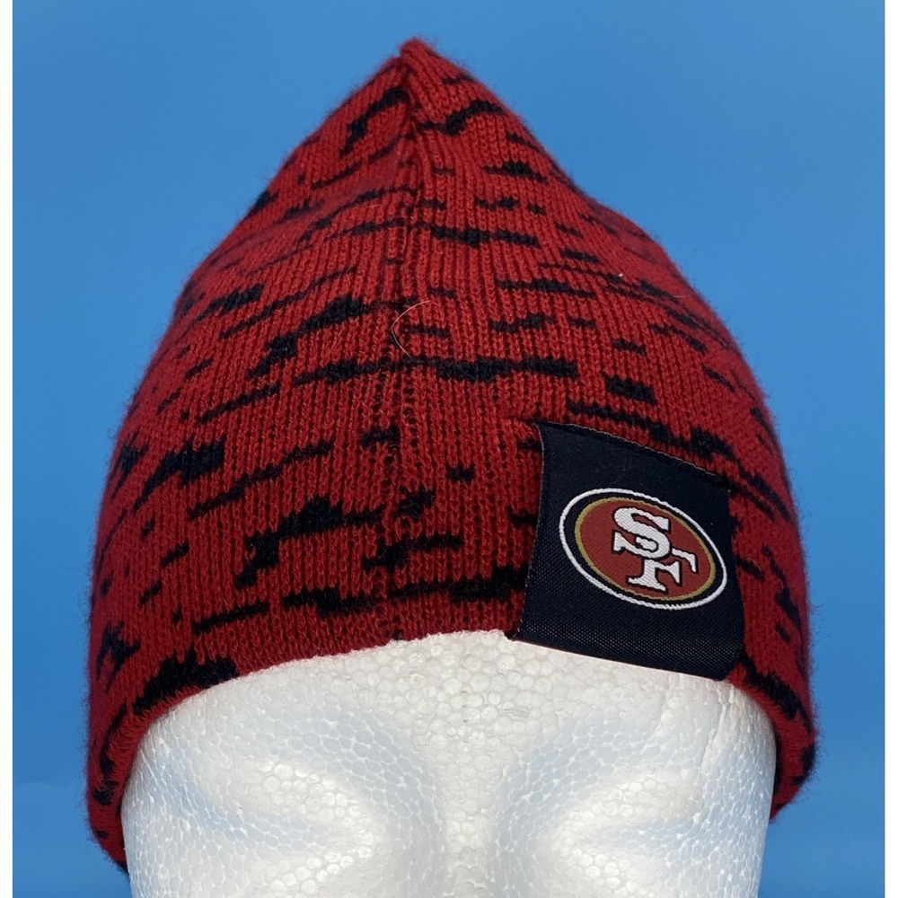 San Francisco 49ers NFL Knit Beanie Hat Red Black Digital Camo Skull Cap Unisex